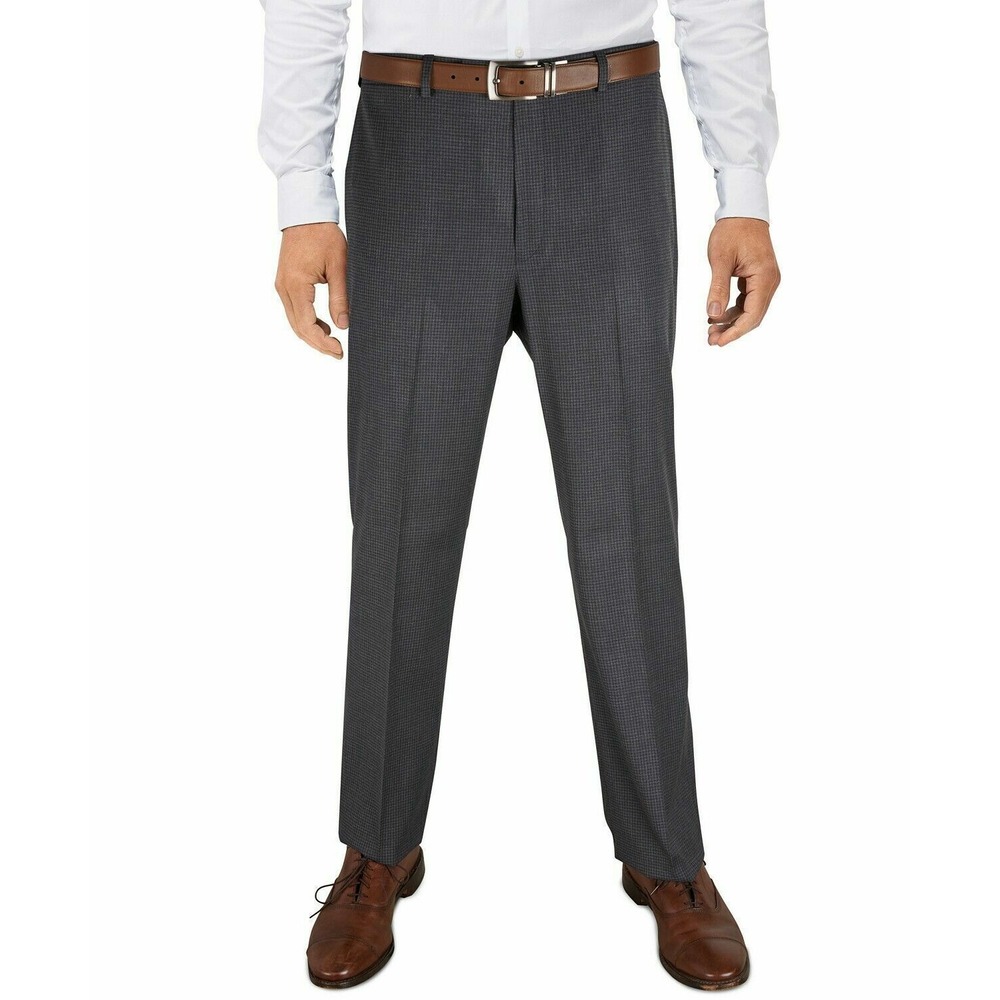 Ralph Lauren men's Norton Grey‎ plaid Ultra Flex Dress Pants Size 40 x 30 $95
